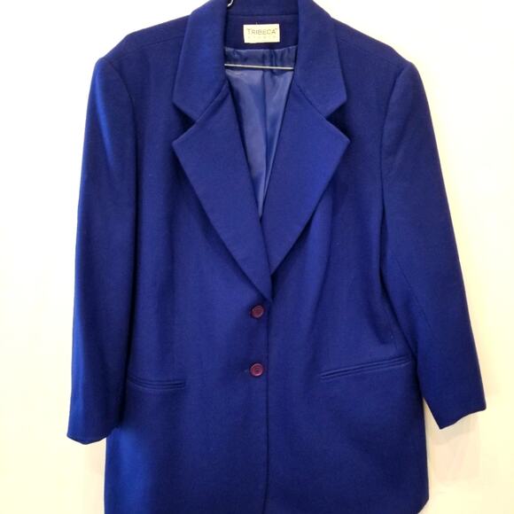 Tribeca Studio Vtg 90s Boyfriend Jacket Boxy Blazer 14 - Picture 1 of 6